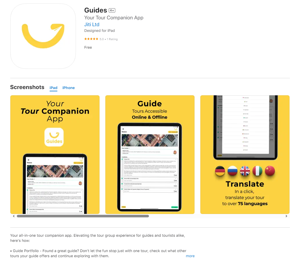 Guides.app App Store Listing